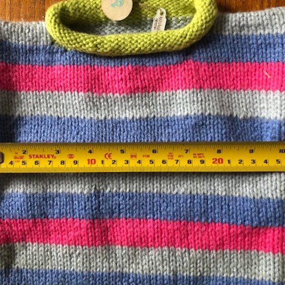 Hand Knit Stripey Cozy Pullover - Picture 4 of 6